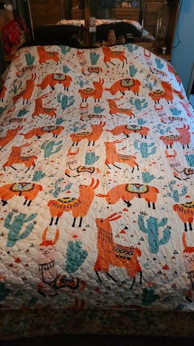 Quilted blanket llama - llama, alpaca