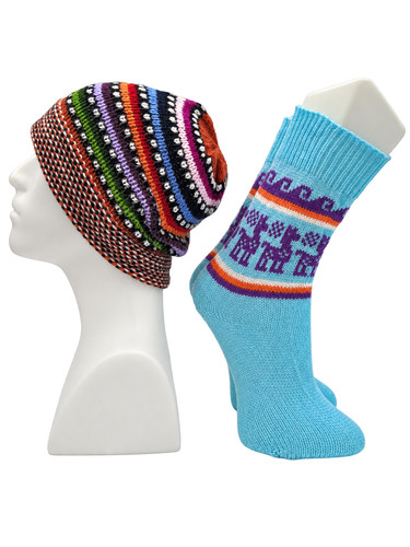 Alpaca wool socks beanie - wool,