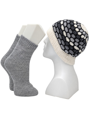 Alpaca wool socks beanie - socks, set