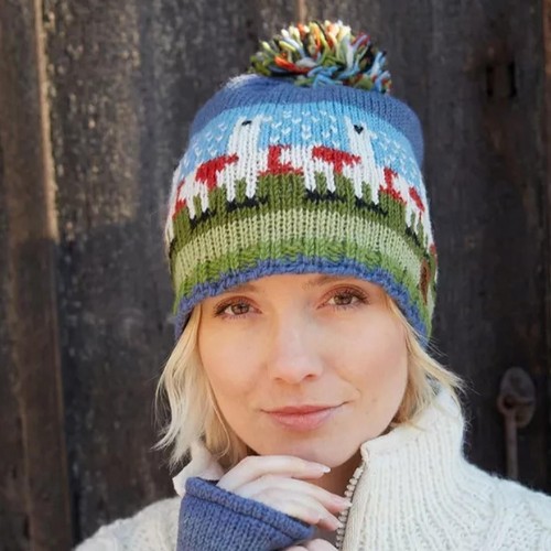 Llama beanie hat pachamama - llama,
