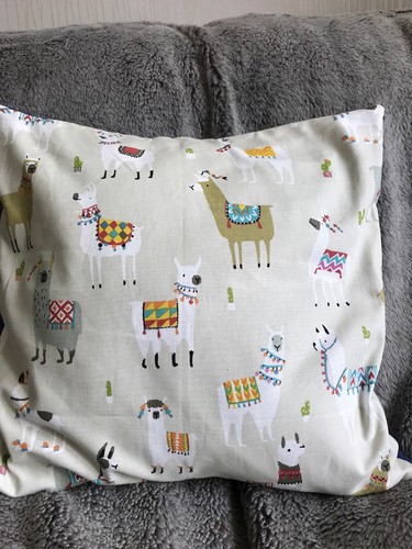 Llama cream cushion - llama,, cover