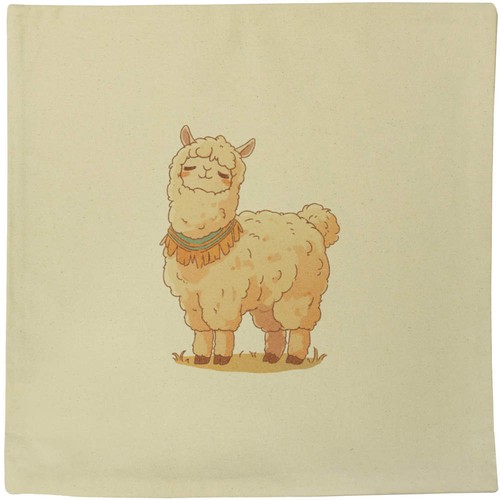 Cute llama standing canvas - llama,