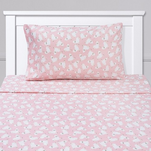 Llamas kids sheet set pink - kids,