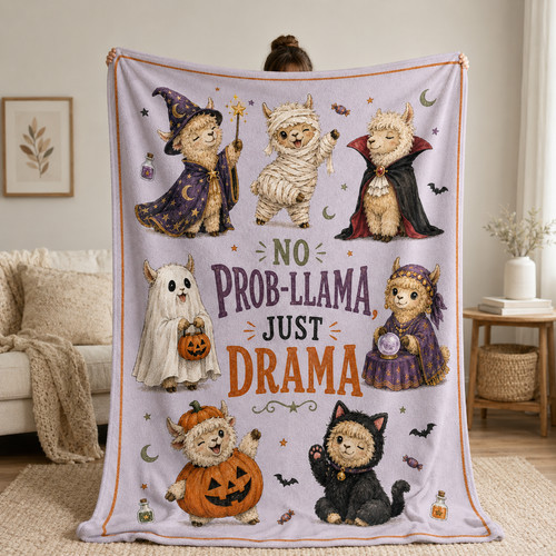 Halloween llama blanket cute - halloween,