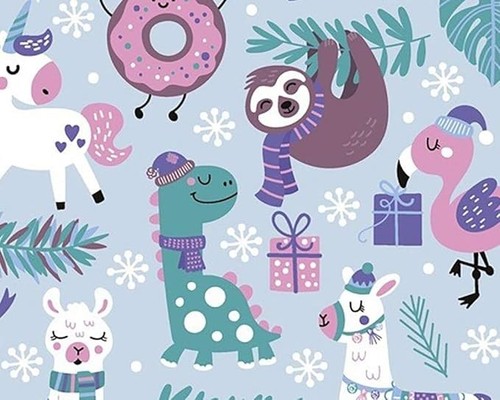 Blue festive cotton fabric - blue,